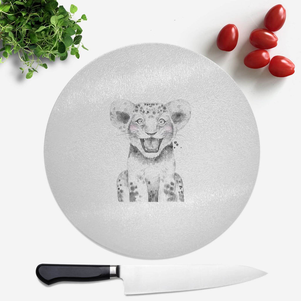 Pressed Flowers Cub Round Chopping Board