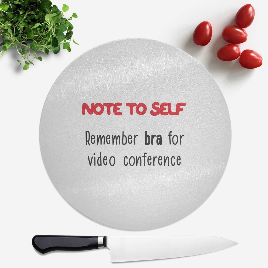 Remember Bra Round Chopping Board