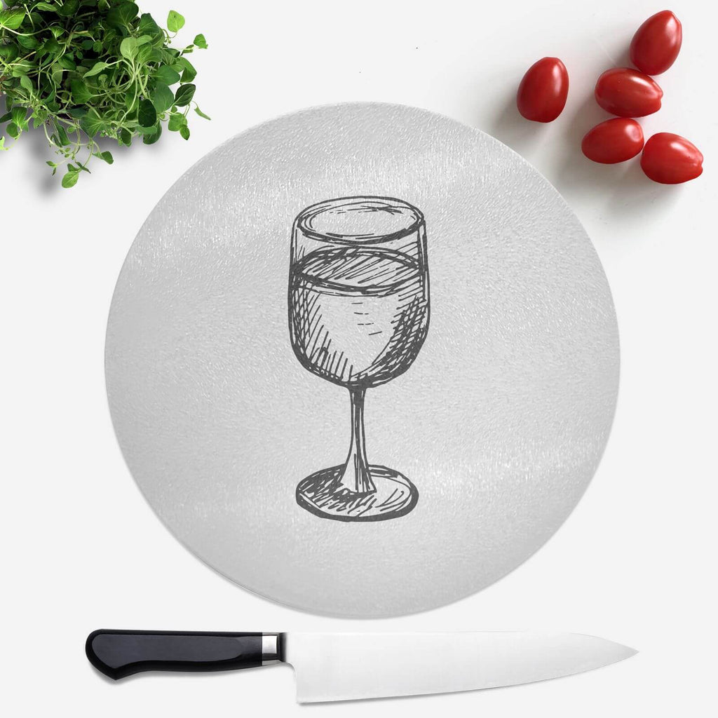Wine Glass Round Chopping Board