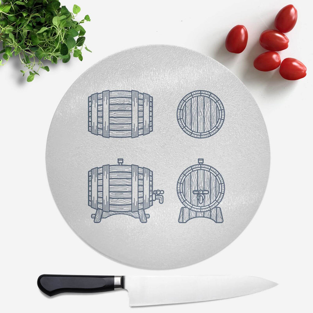 Beer Barrels Round Chopping Board