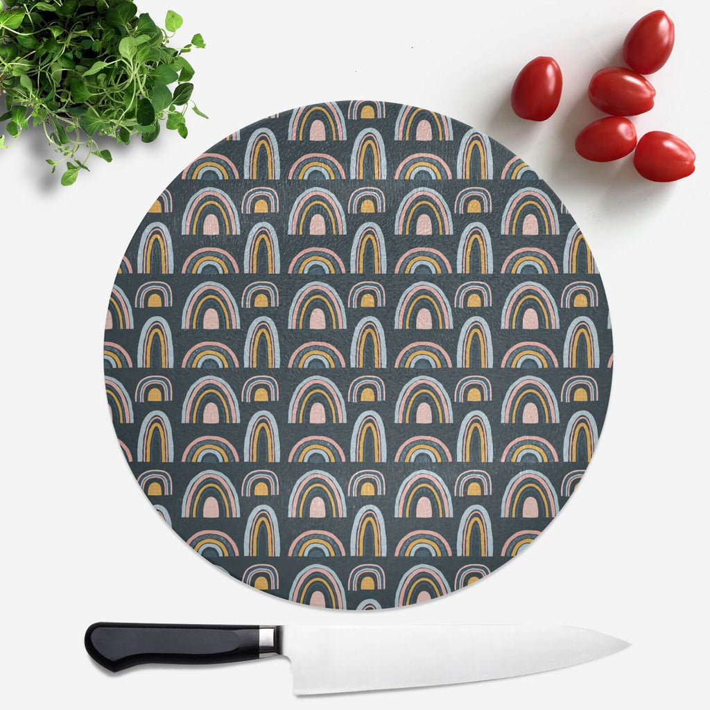 Rainbow Moody Round Chopping Board