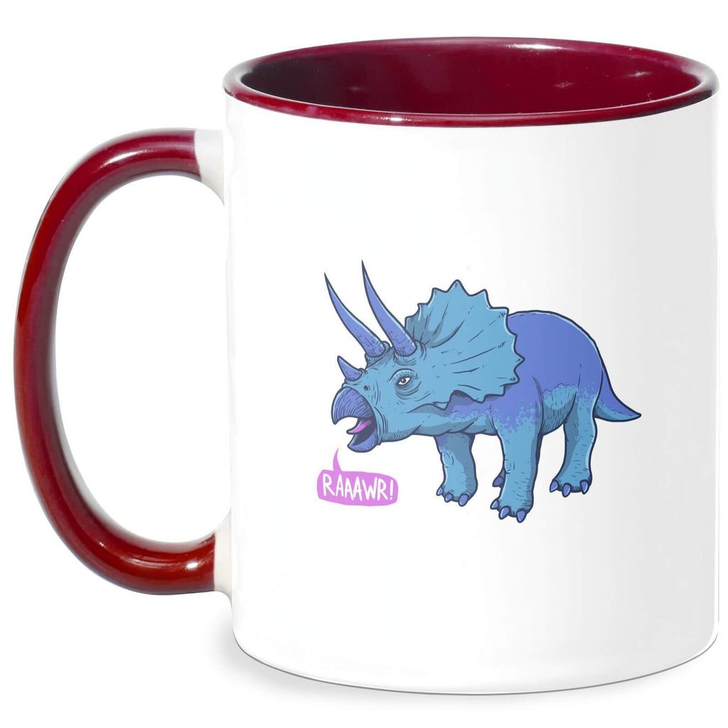 Rawr It Means I Love You In Dinosaur Mug - White/Burgundy