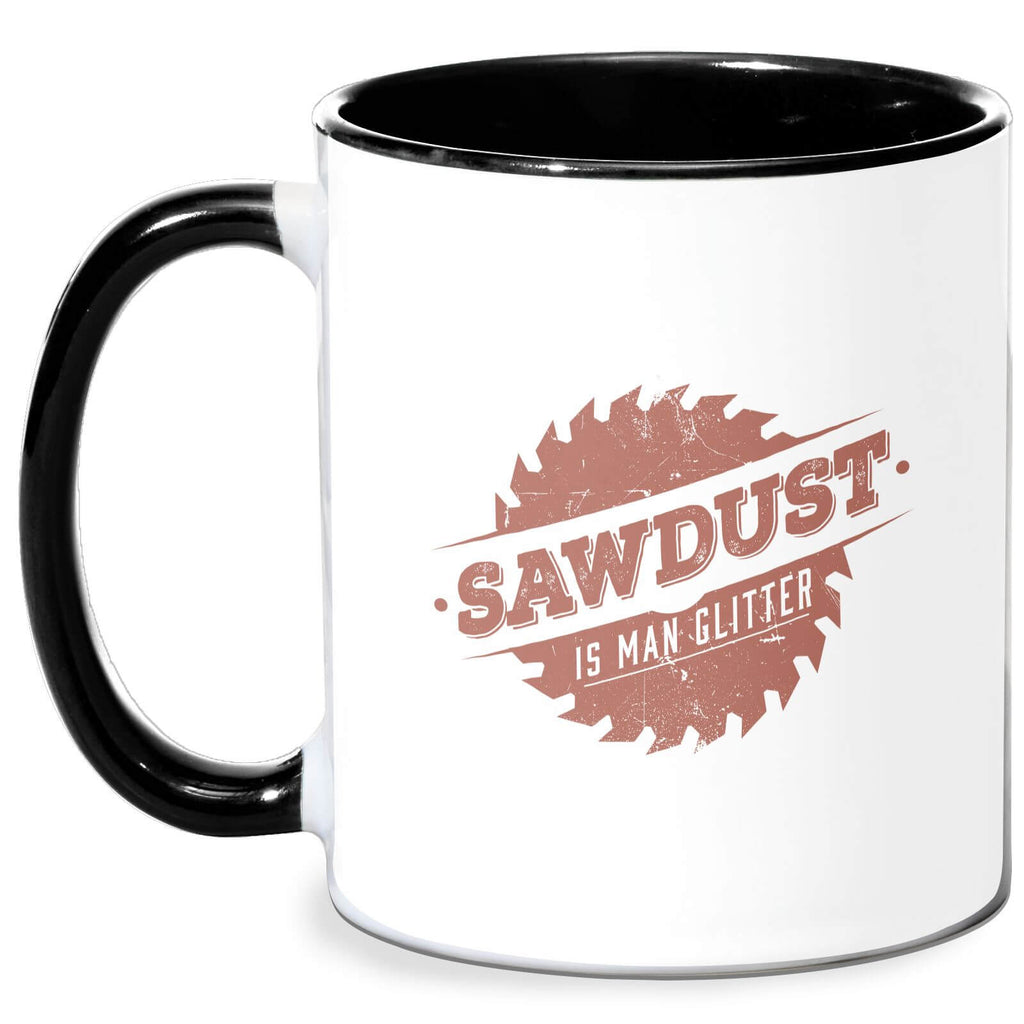 Sawdust Is Man Glitter Mug - White/Black