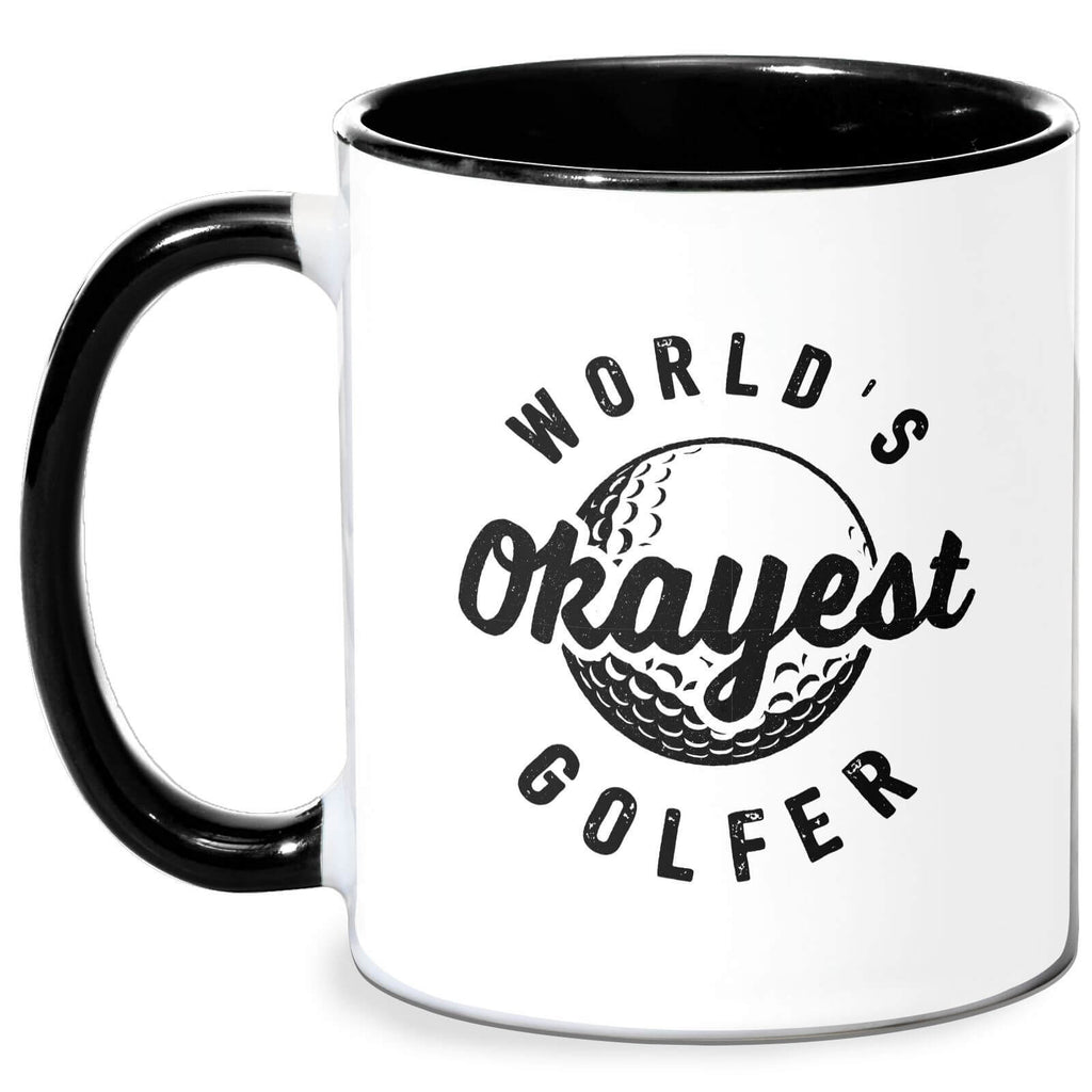 World's Okayest Golfer Mug - White/Black