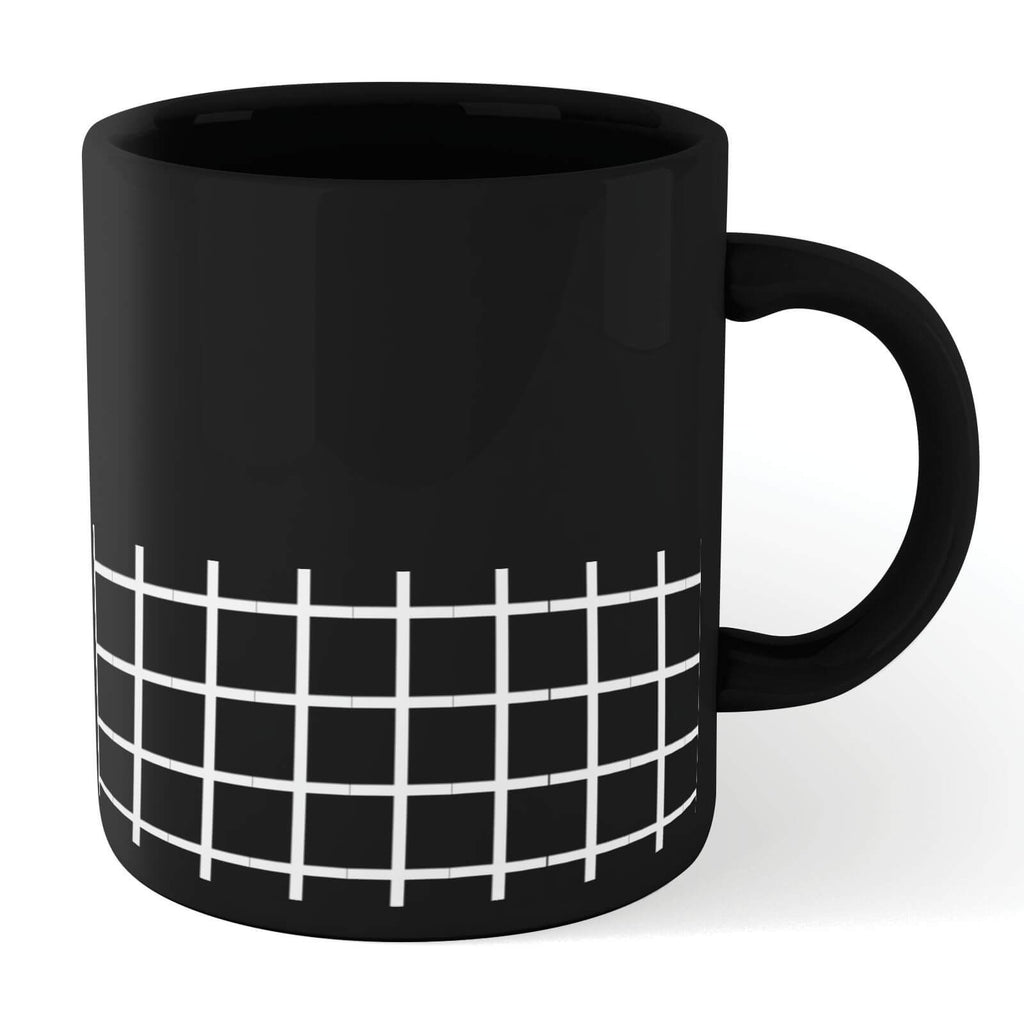 Check Large Mug - Black