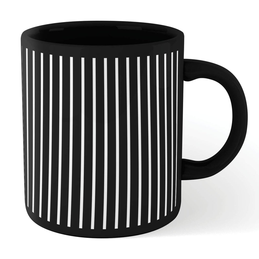 Stripes Full Mug - Black