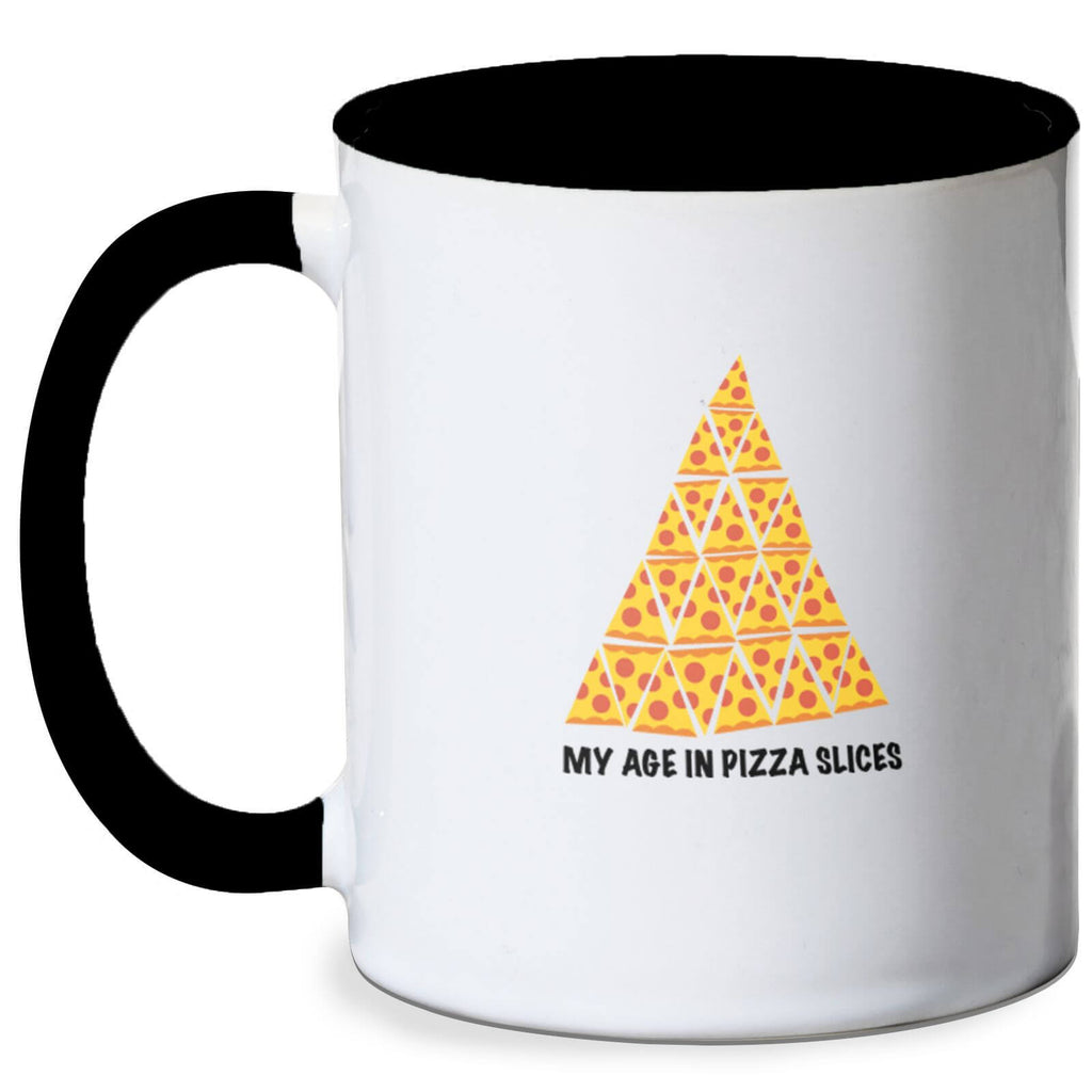 25th Birthday Pizza Mug - White/Black