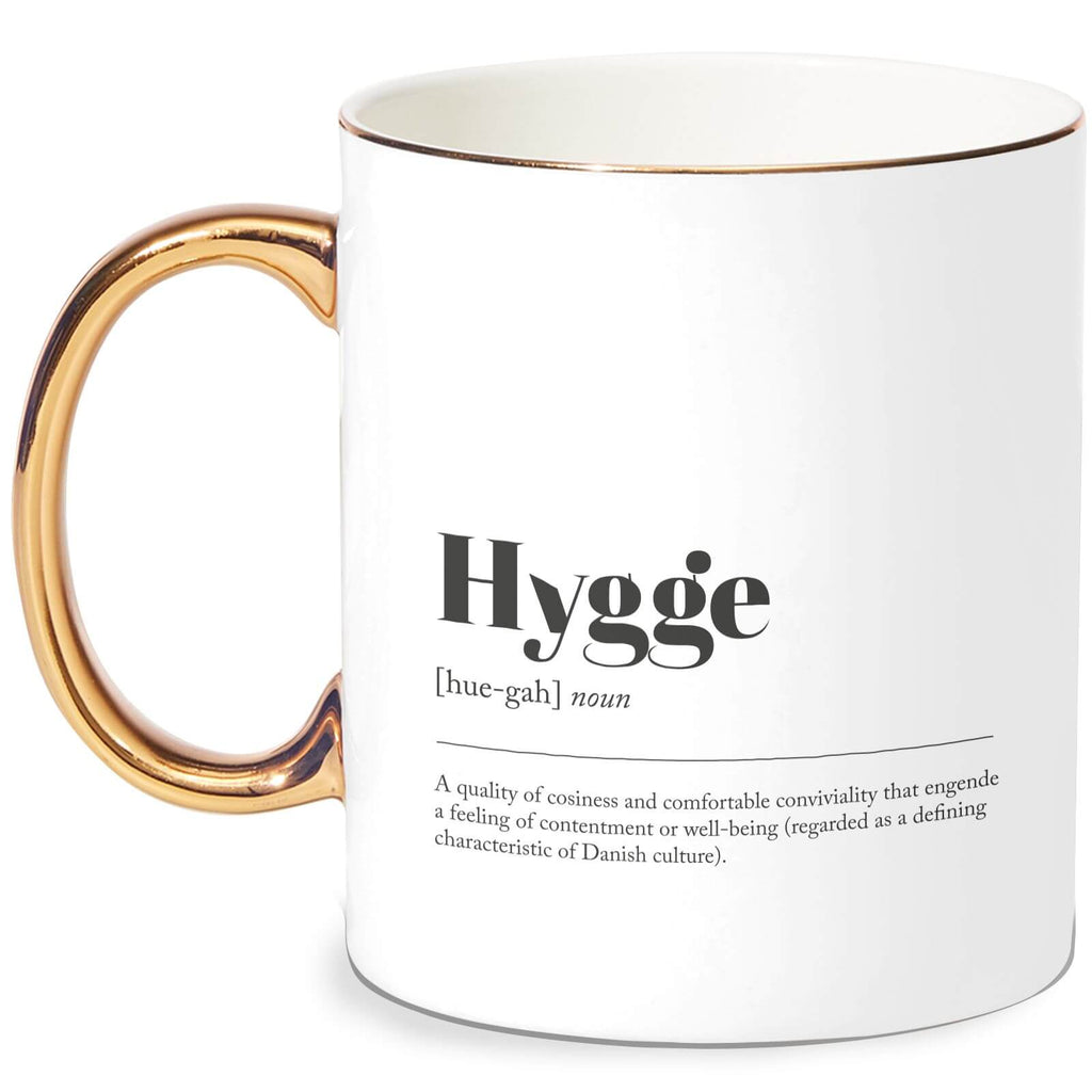 Hygge Definition Bone China Gold Handle Mug