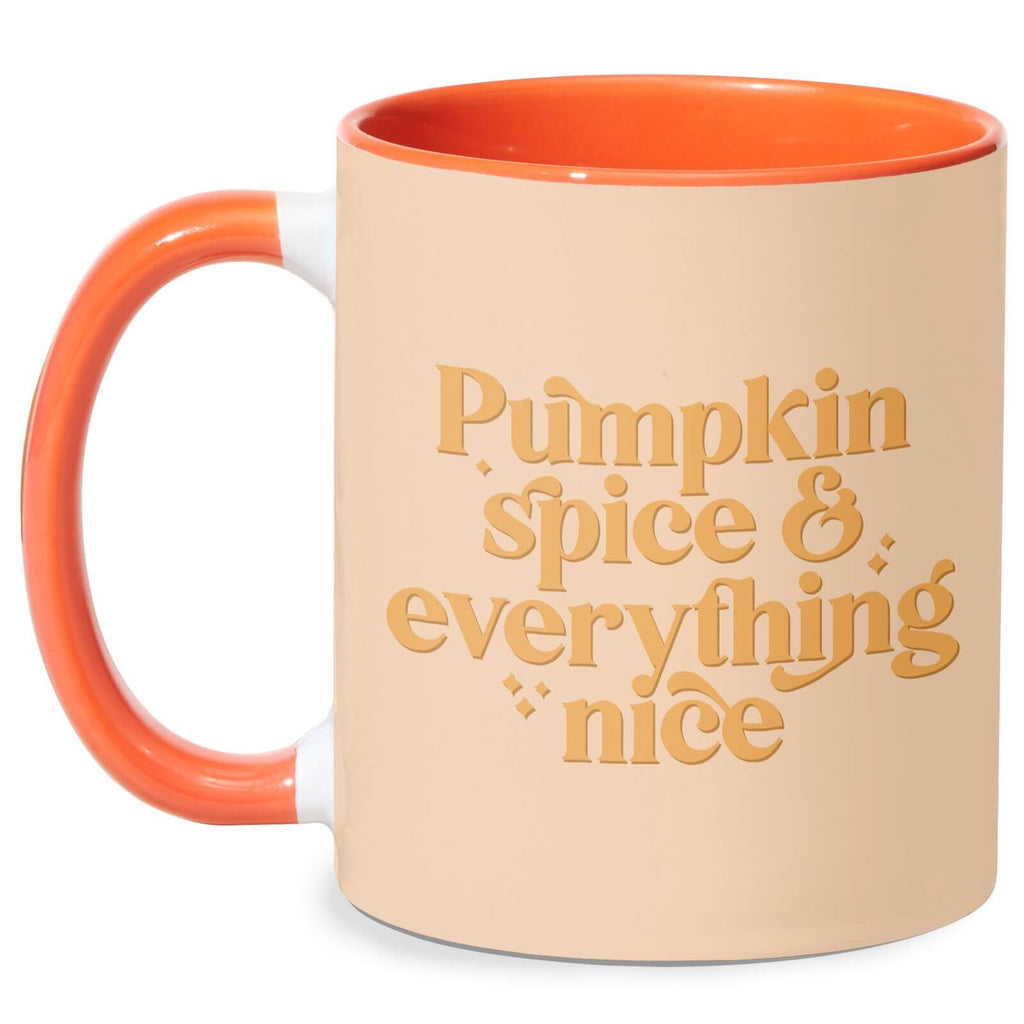 Pumpkin Spice & Everything Nice Mug - White/Orange