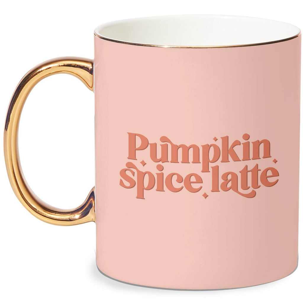 Pumpkin Spice Latte Bone China Gold Handle Mug