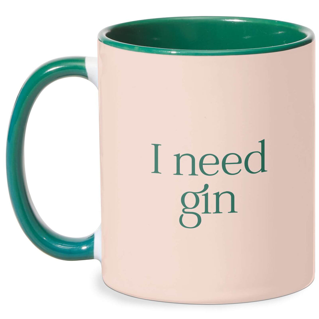 I Need Gin Mug - White/Green