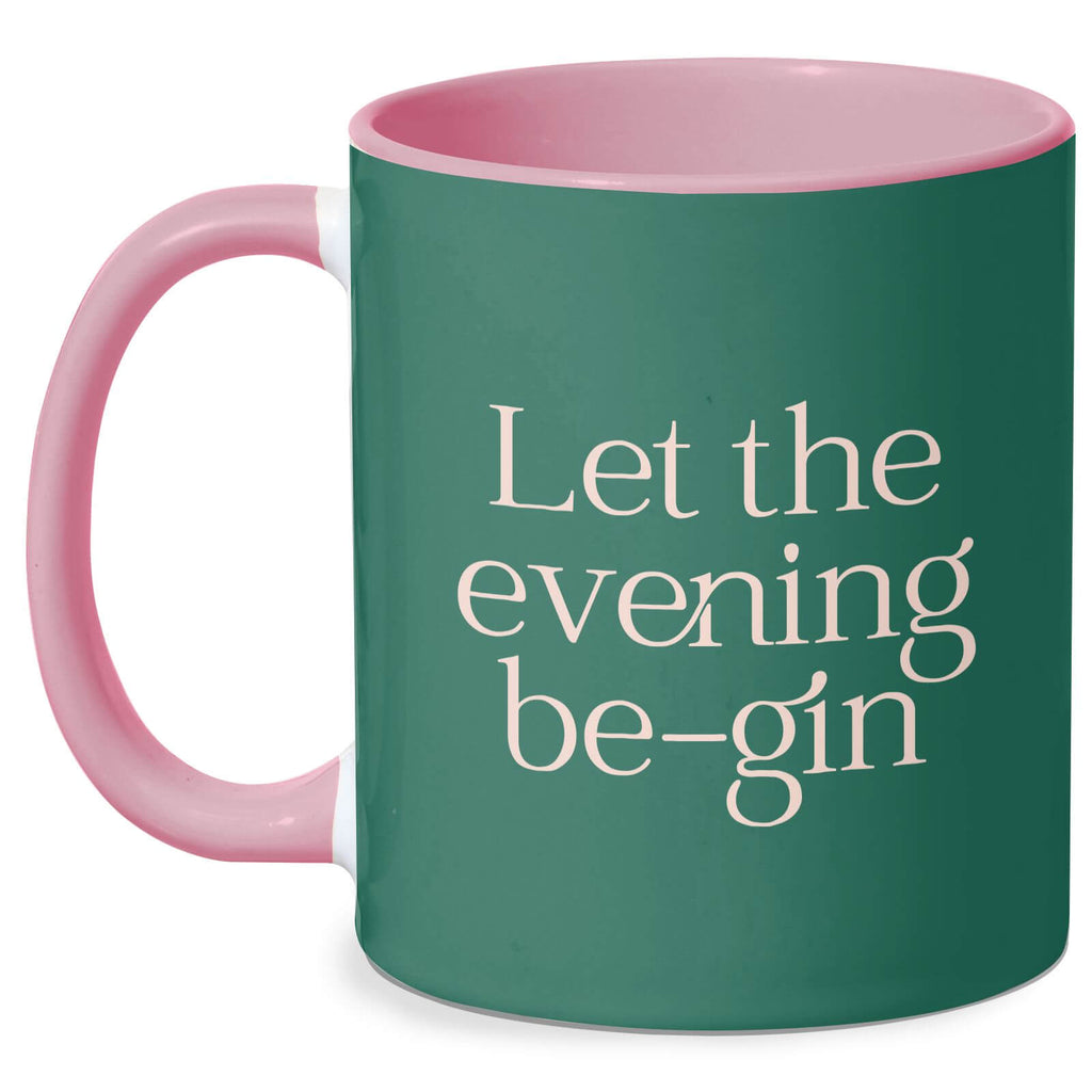 Let The Evening Be Gin Mug - White/Pink