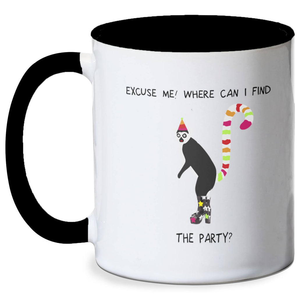 Lemur Meme Mug - White/Black
