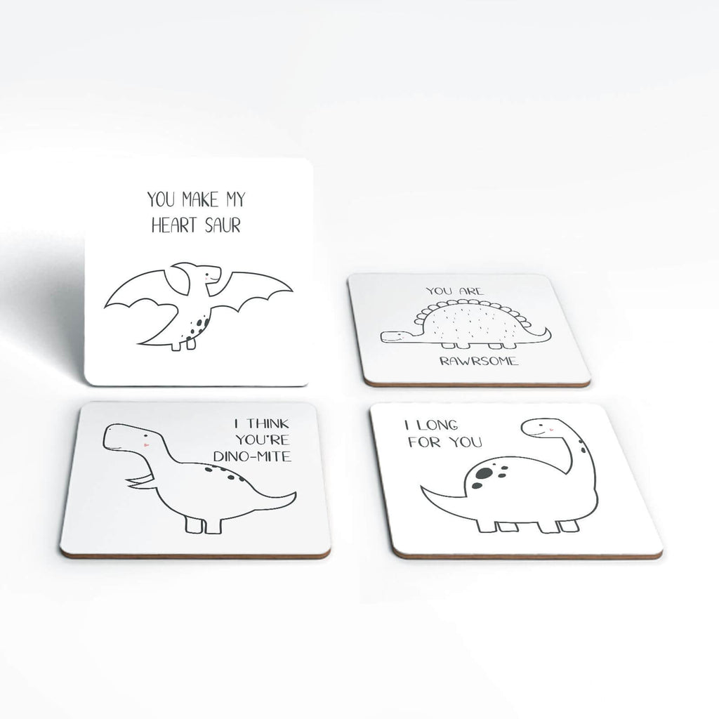 Dino Puns Coaster Set