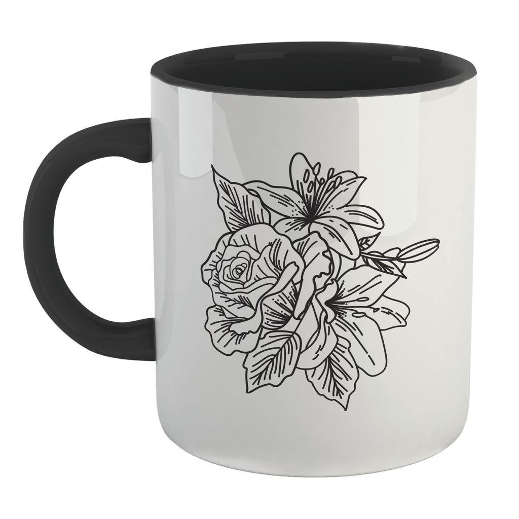 B&W Floral Mug - White/Black