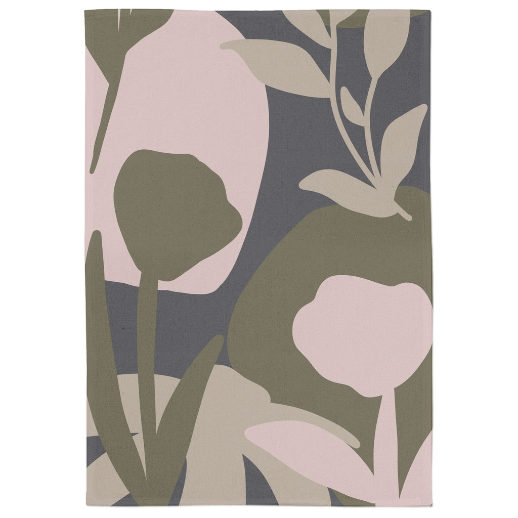 Abstract Natural Floral Tea Towel