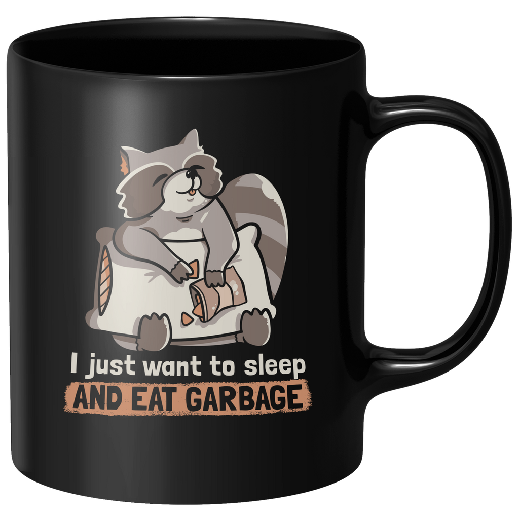 Sleep And Eat Garbage Mug - Black