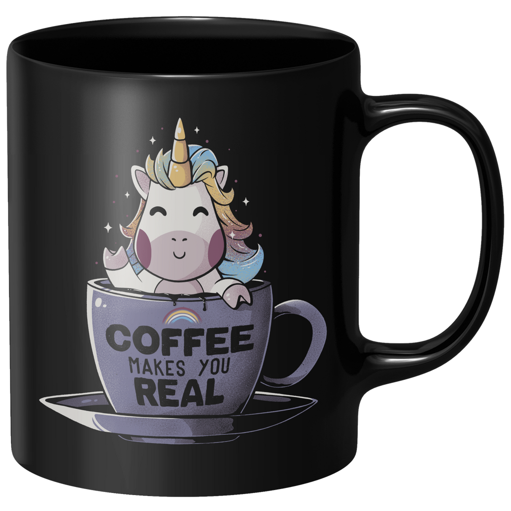 Coffee Makes You Real Mug - Black