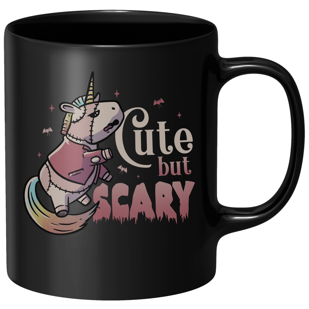 Cute But Scary Unicorn Mug - Black