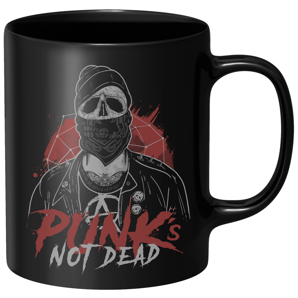 Punks Not Dead Mug - Black
