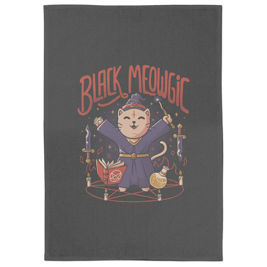 Black Meowgic Tea Towel