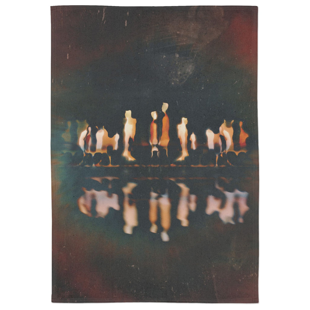 Abstract In The Night Square Cotton Tea Towel - White