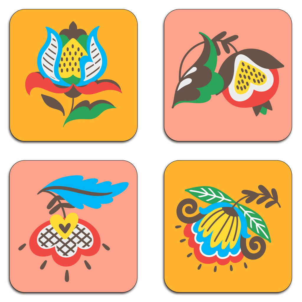 Familiar Flowers Coaster Set