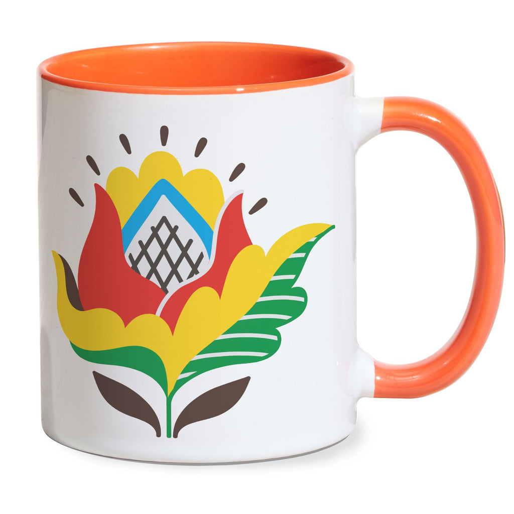 Straight Forward Flower Mug - Orange