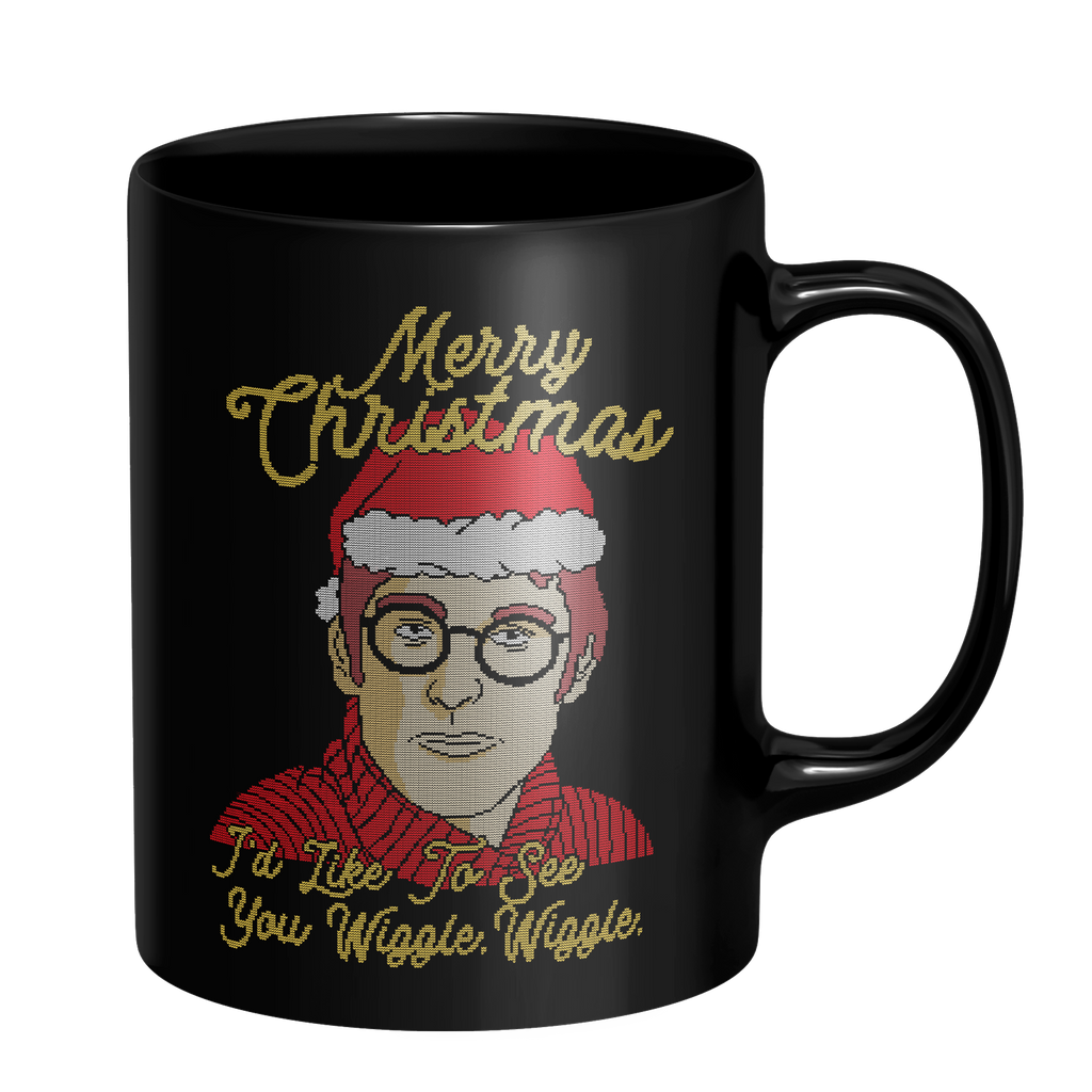 Merry Christmas I'd Like To See You Wiggle Wiggle Mug - Black