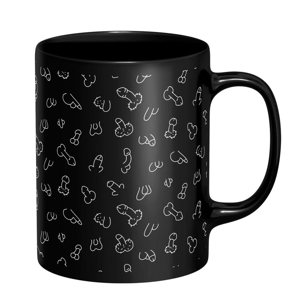 Ding Dong Pattern Mug - Black