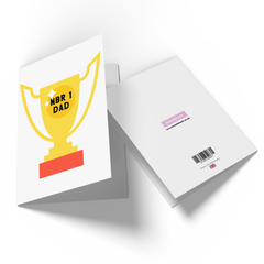 Nbr 1 Dad Trophy Greetings Card