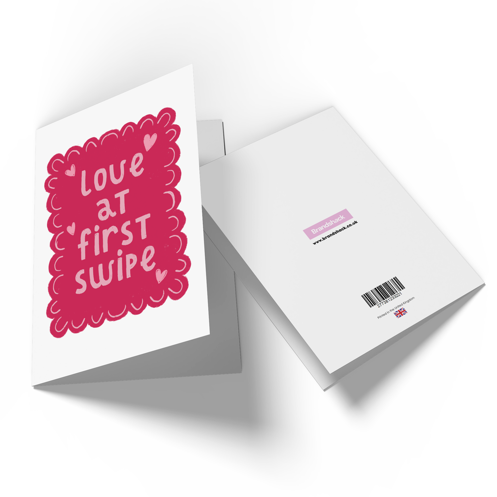 Love At First Swipe Greetings Card