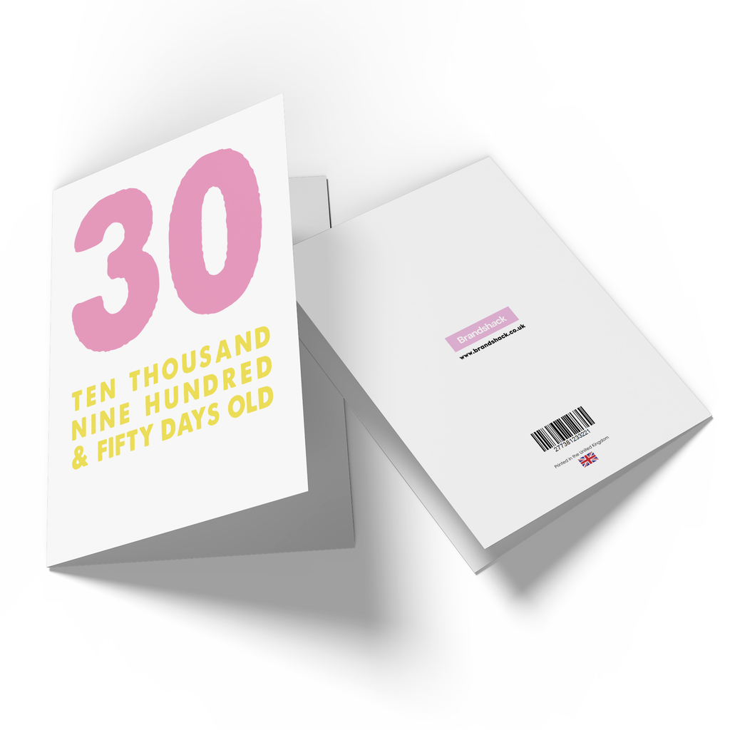 30 Ten Thousand Nine Hundred And Fifty Days Old Greetings Card