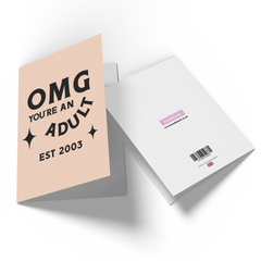 OMG You're An Adult Greetings Card