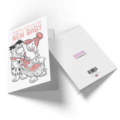 Official Flintstones New Baby Girl Greetings Card