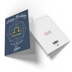 Happy Birthday To My Favourite Libra Greetings Card