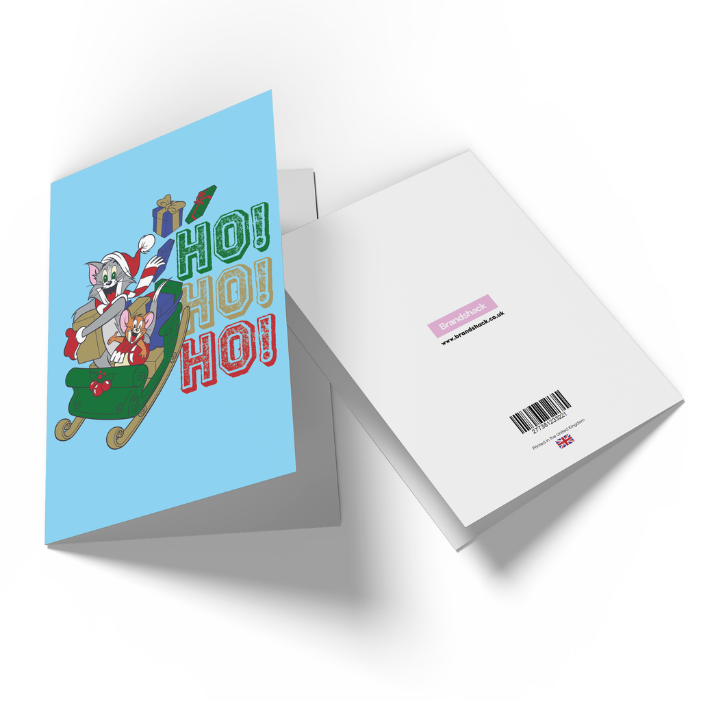 Official Tom And Jerry Sleigh Ho! Ho! Ho! Greetings Card