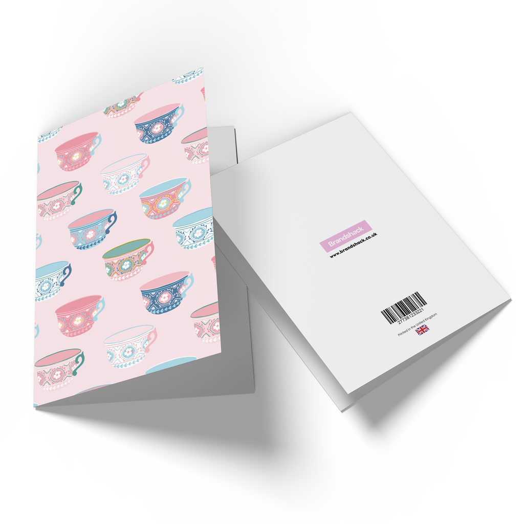 Tea Cup Pattern Greetings Card