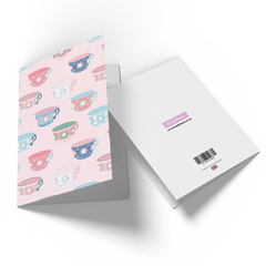 Tea Cup Pattern Greetings Card