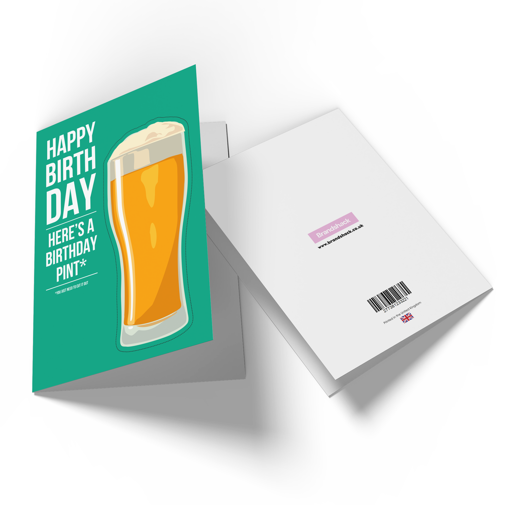 Cut Out Birthday Pint Greetings Card