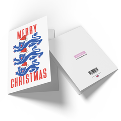 Three Christmas Lions Greetings Card