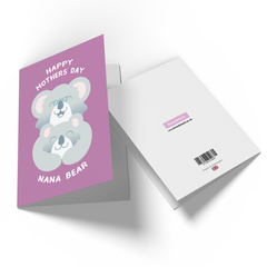 Happy Mothers Day Nana Bear Greetings Card