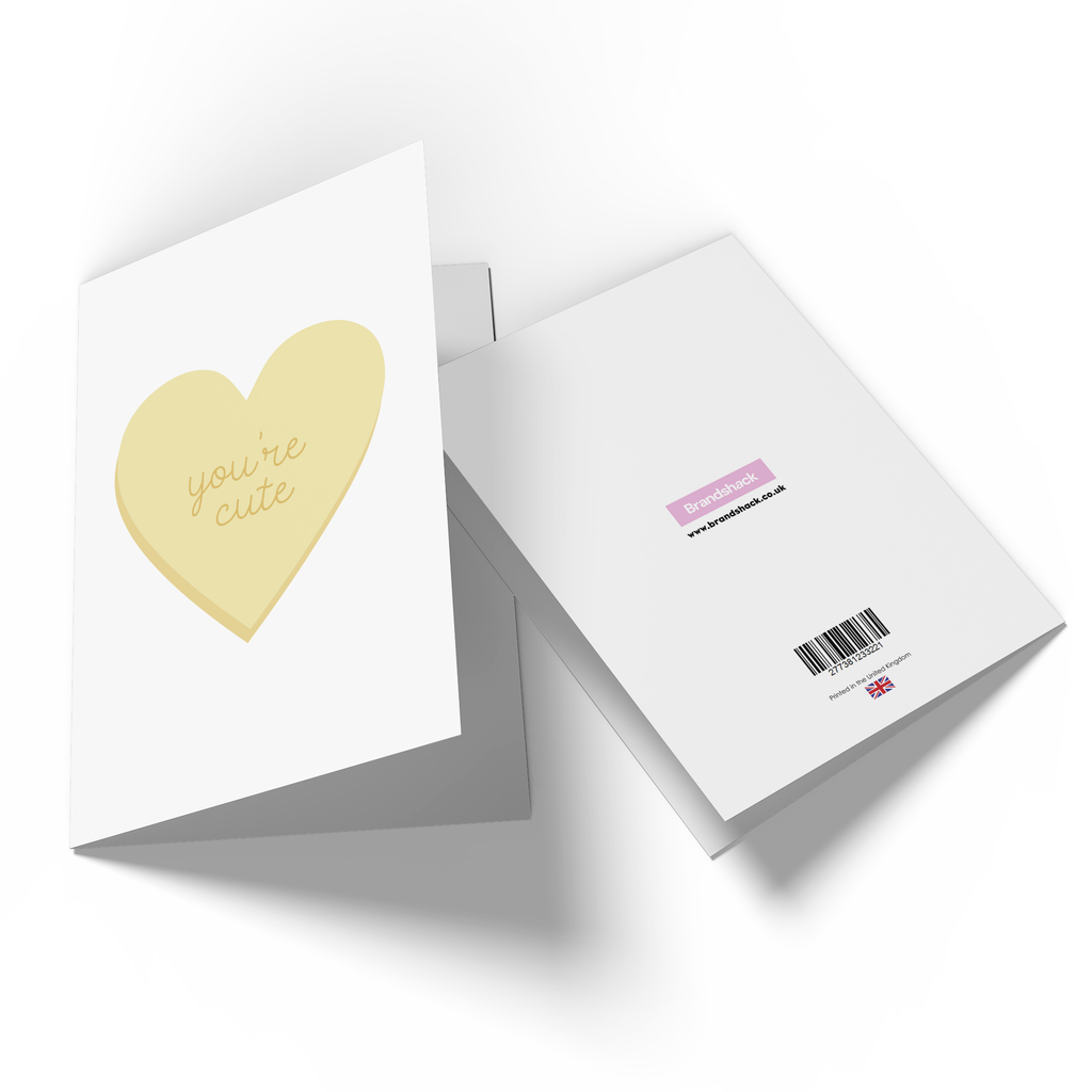 You're Cute Pastel Heart Greetings Card