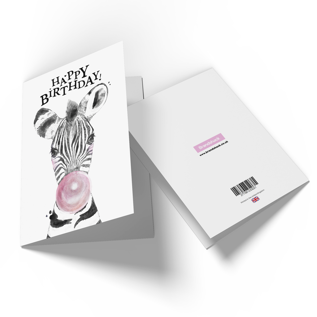 Happy Birthday Zebra Greetings Card