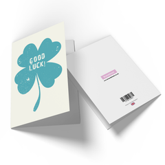 Good Luck Clover Greetings Card