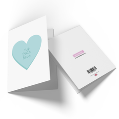 My True Love Blue Heart Greetings Card