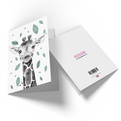 Giraffe Leaves Greetings Card