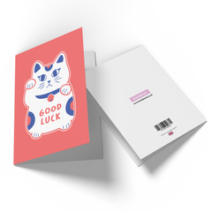Good Luck Lucky Cat Greetings Card
