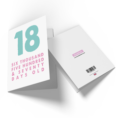 18 Six Thousand Five Hundred and Seventy Days Old Greetings Card