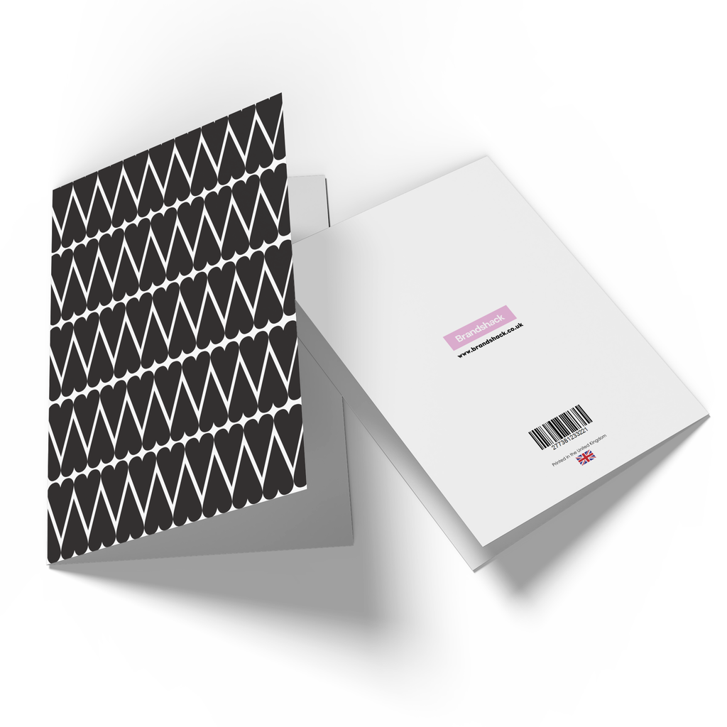 Black Small Heart Prints Greetings Card